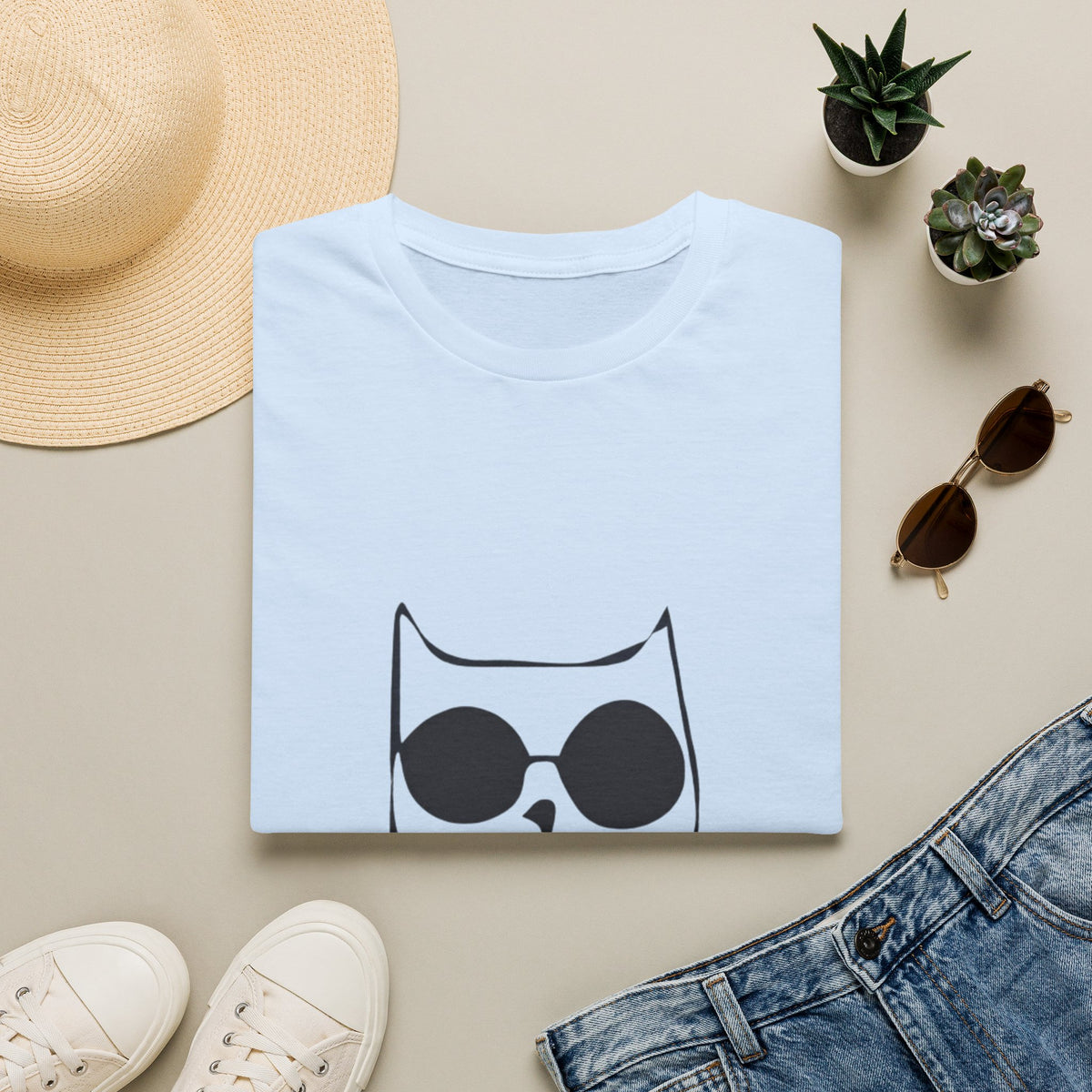 Cat Graphic Adult T-Shirt — "Don't Stress Meowt" Relaxed Tee for Cat Lovers
