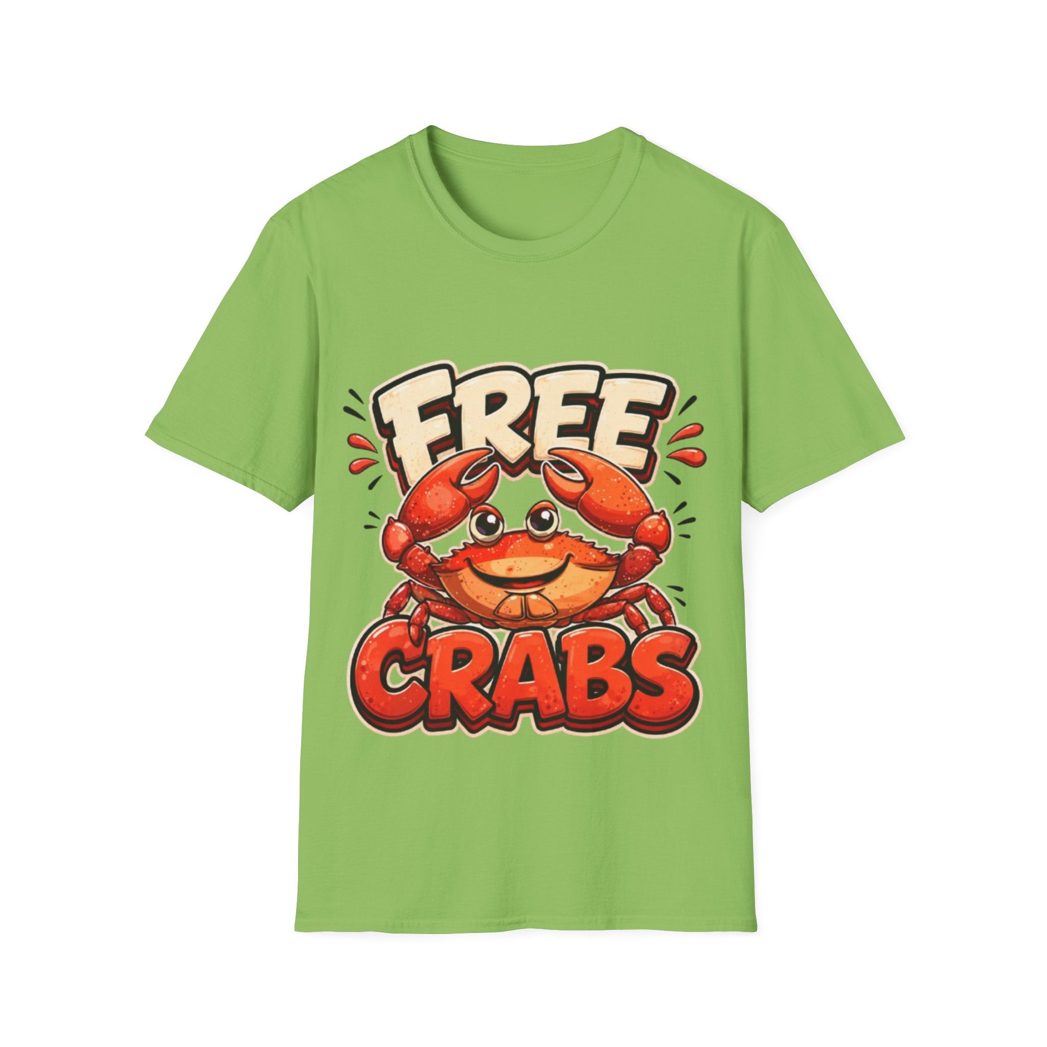 Free Crabs Adult T-Shirt — Funny Seafood Beach Graphic Tee