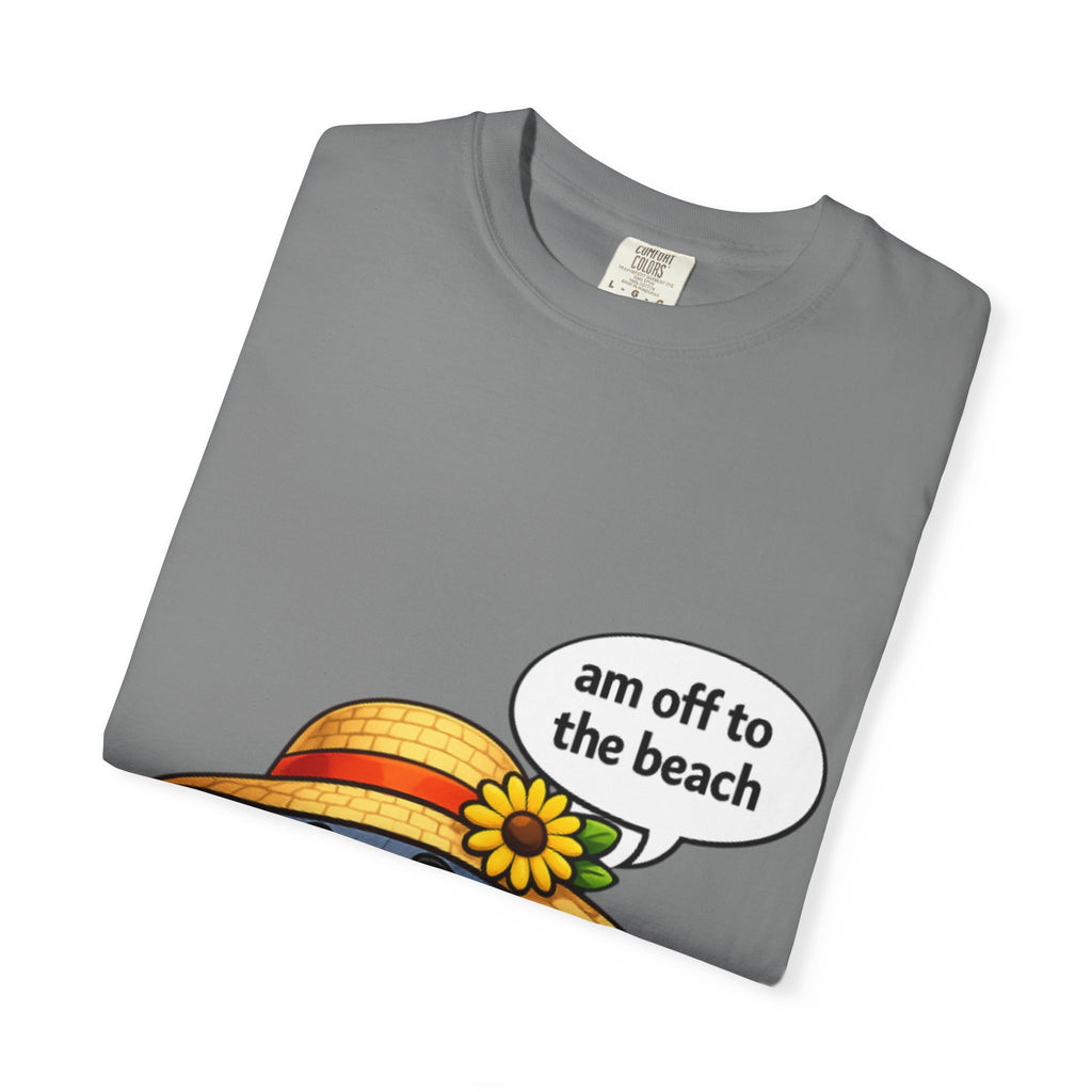 Golf Ball Graphic Tee — "am off to the beach" Cute Summer Golf T-Shirt