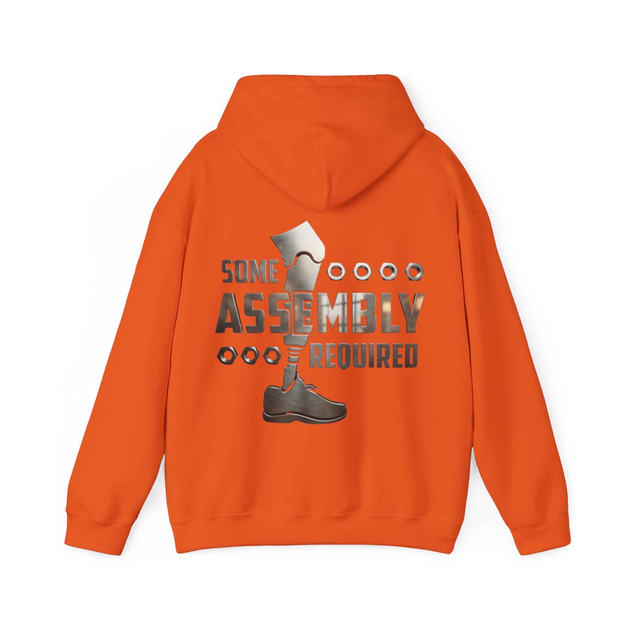 Adult Hoodie — "Some Assembly Required" Robot Leg Graphic Pullover
