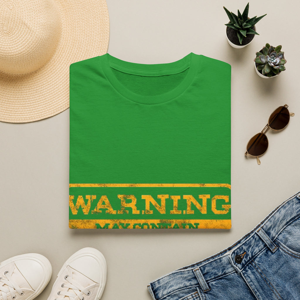 Adult T-Shirt — "WARNING: May Contain Alcohol" Distressed Graphic Tee