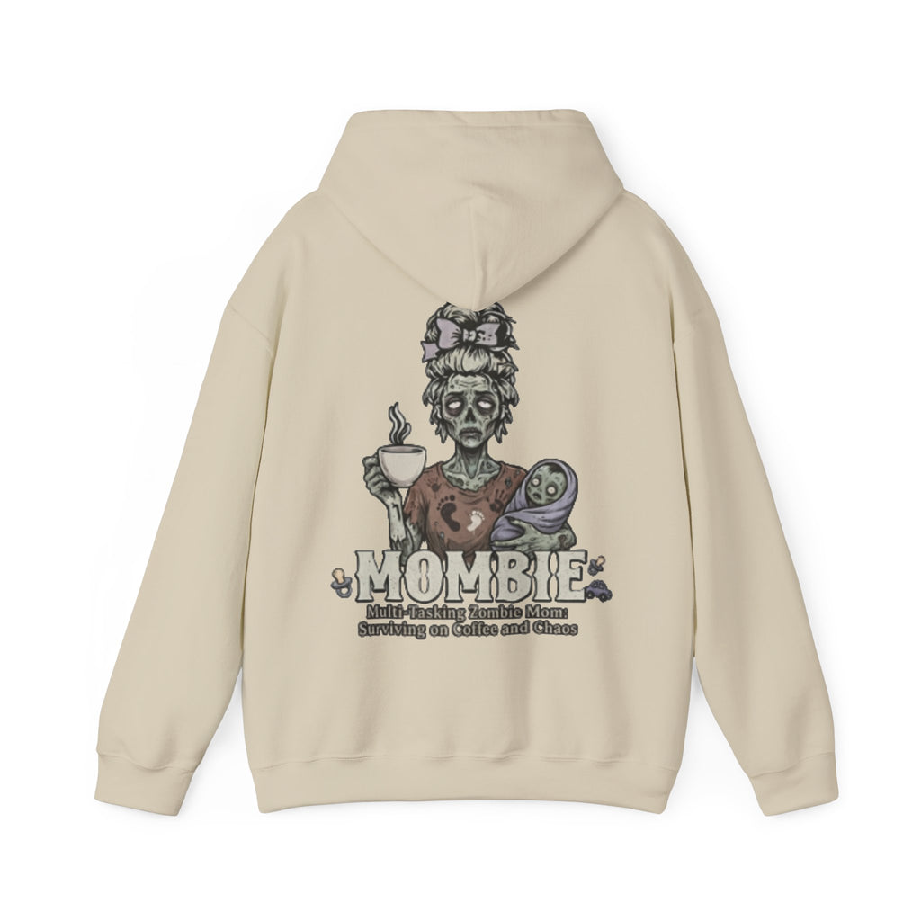 Mombie Adult Hoodie — “Mombie” Funny Coffee & Chaos Mom Sweatshirt