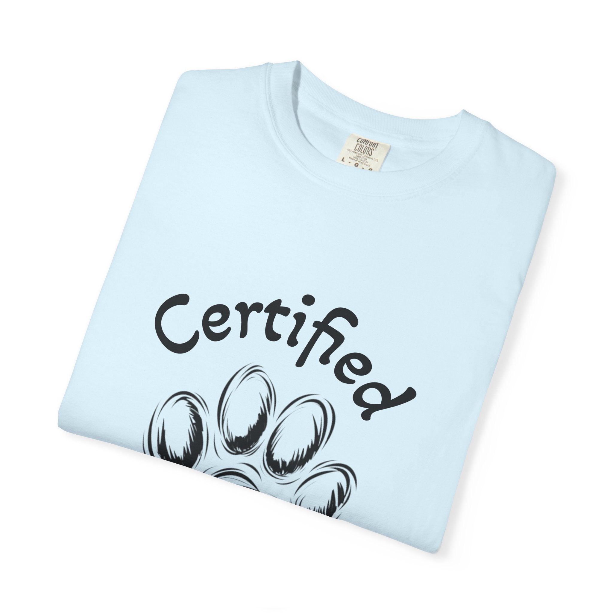 Certified Dog Person Adult T-Shirt — Paw Print Graphic Tee for Dog Lovers