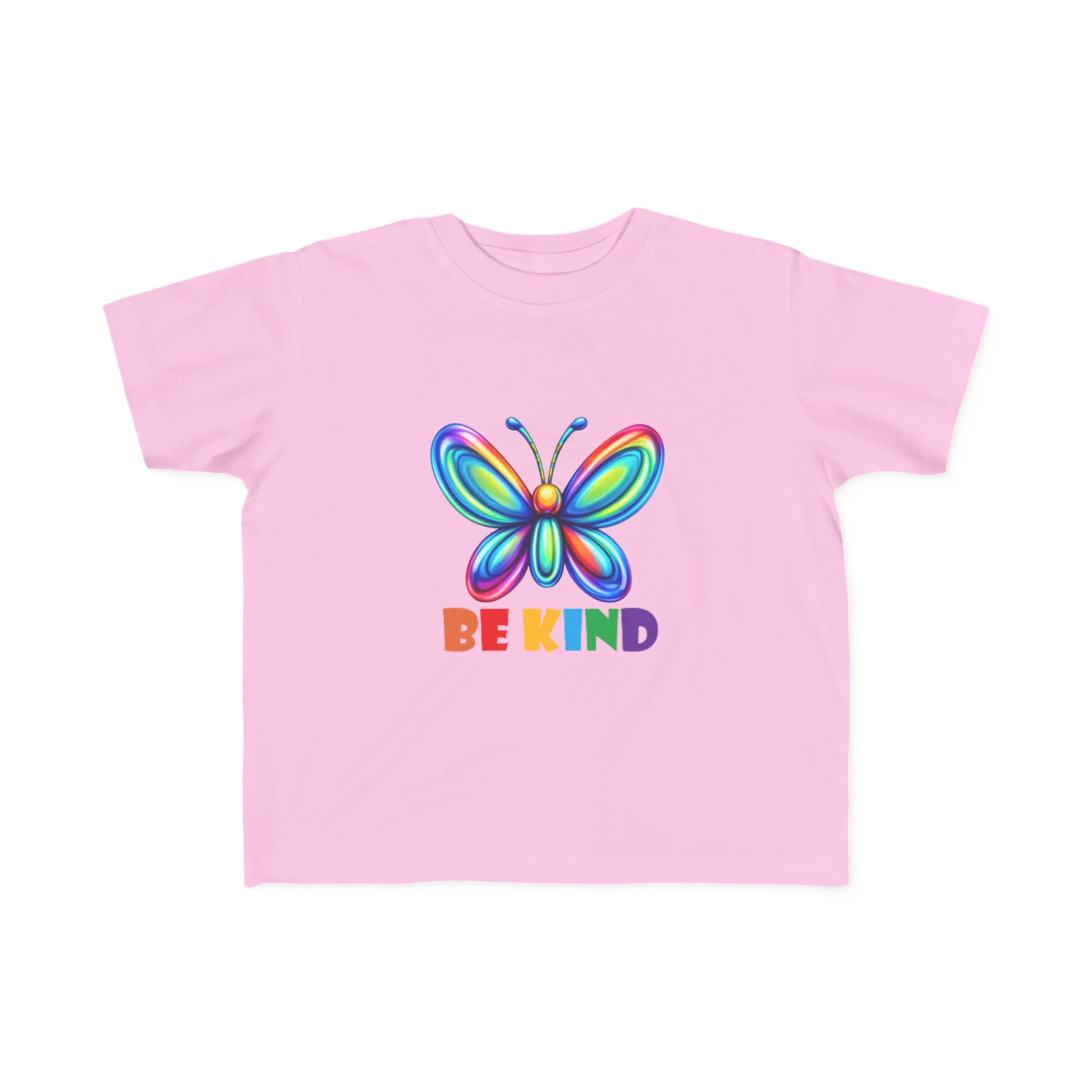 Rainbow Butterfly BE KIND Toddler Tee | Kids Positive Message Shirt