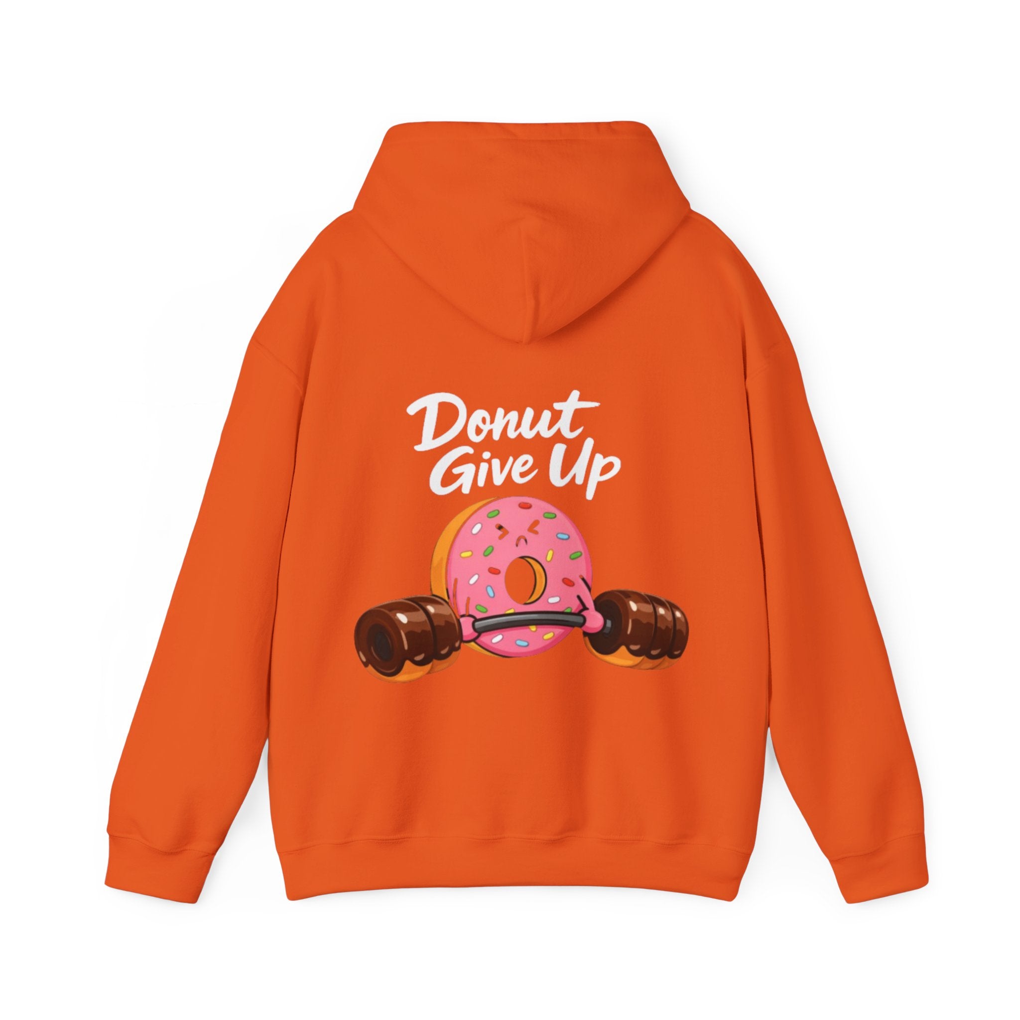 Donut Give Up Adult Hoodie — Funny Fitness Donut Graphic Sweatshirt