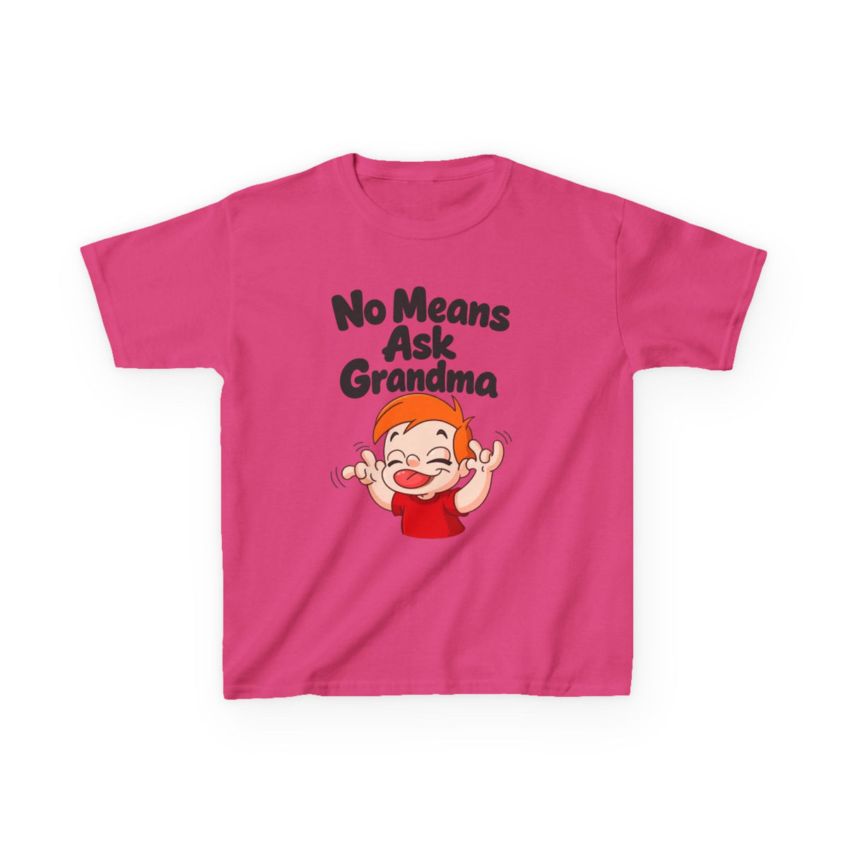 Kids Tee — "No Means Ask Grandma" Funny Toddler Shirt