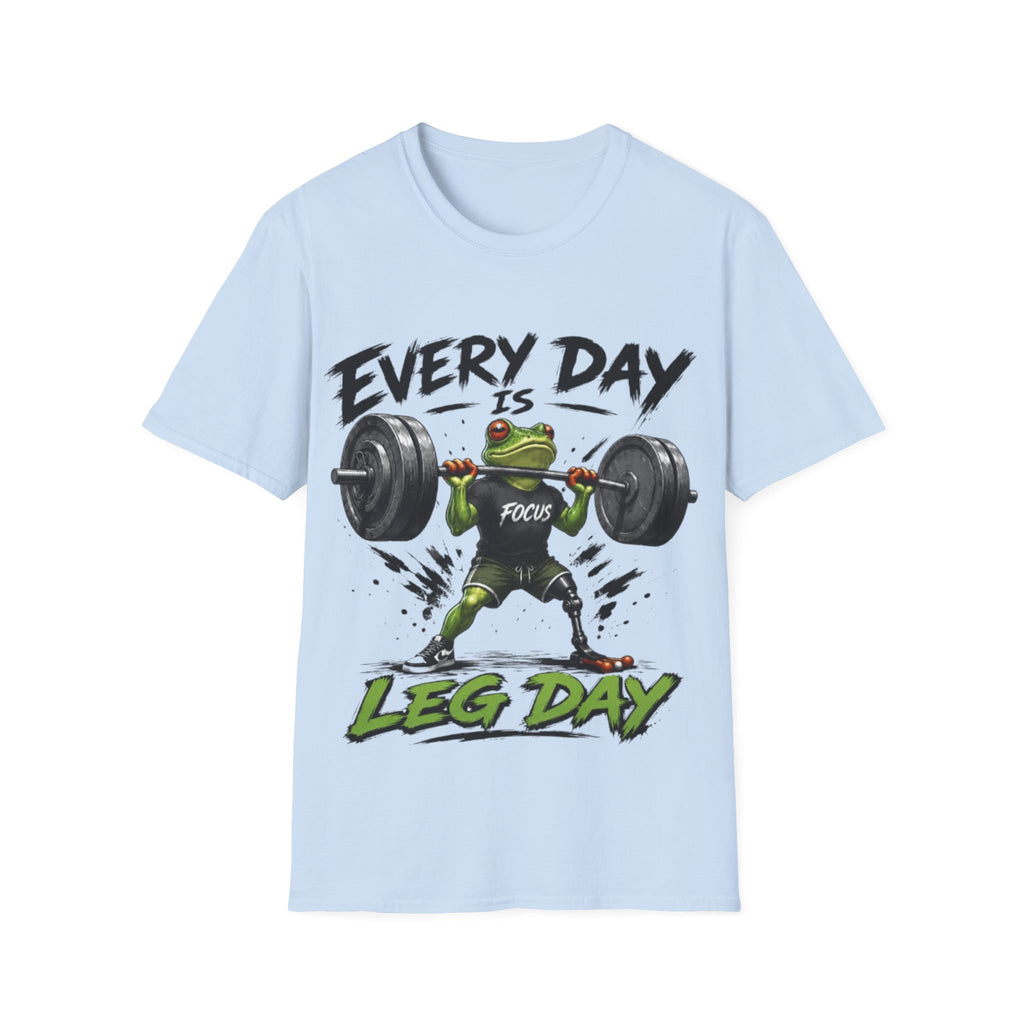 Weightlifting Frog Adult T‑Shirt — "Every Day Is Leg Day" Graphic Tee