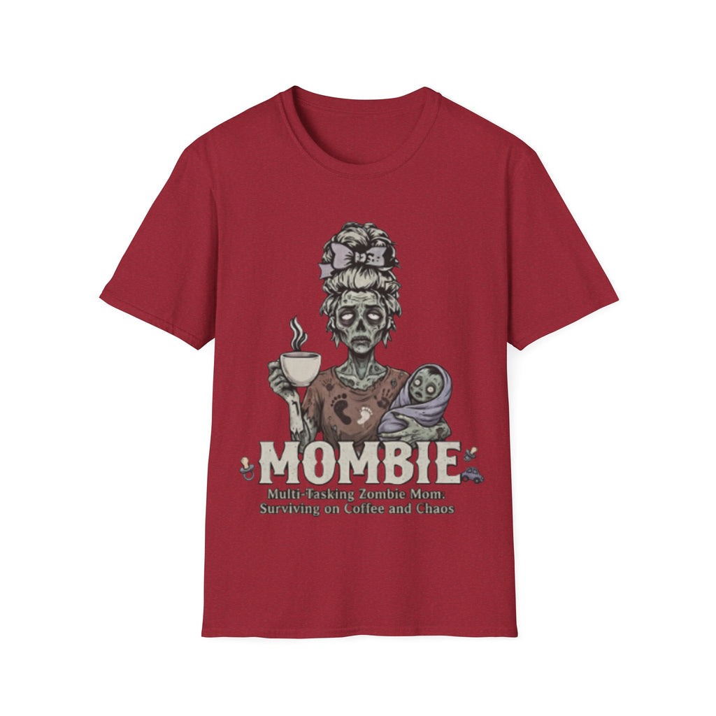 Mombie Adult T-Shirt – Funny Zombie Coffee Tee for Halloween & Horror Fans