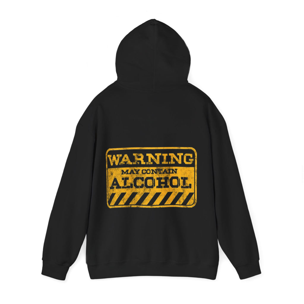 Warning May Contain Alcohol Adult Hoodie — Funny Bar & Party Drinking Sweatshirt