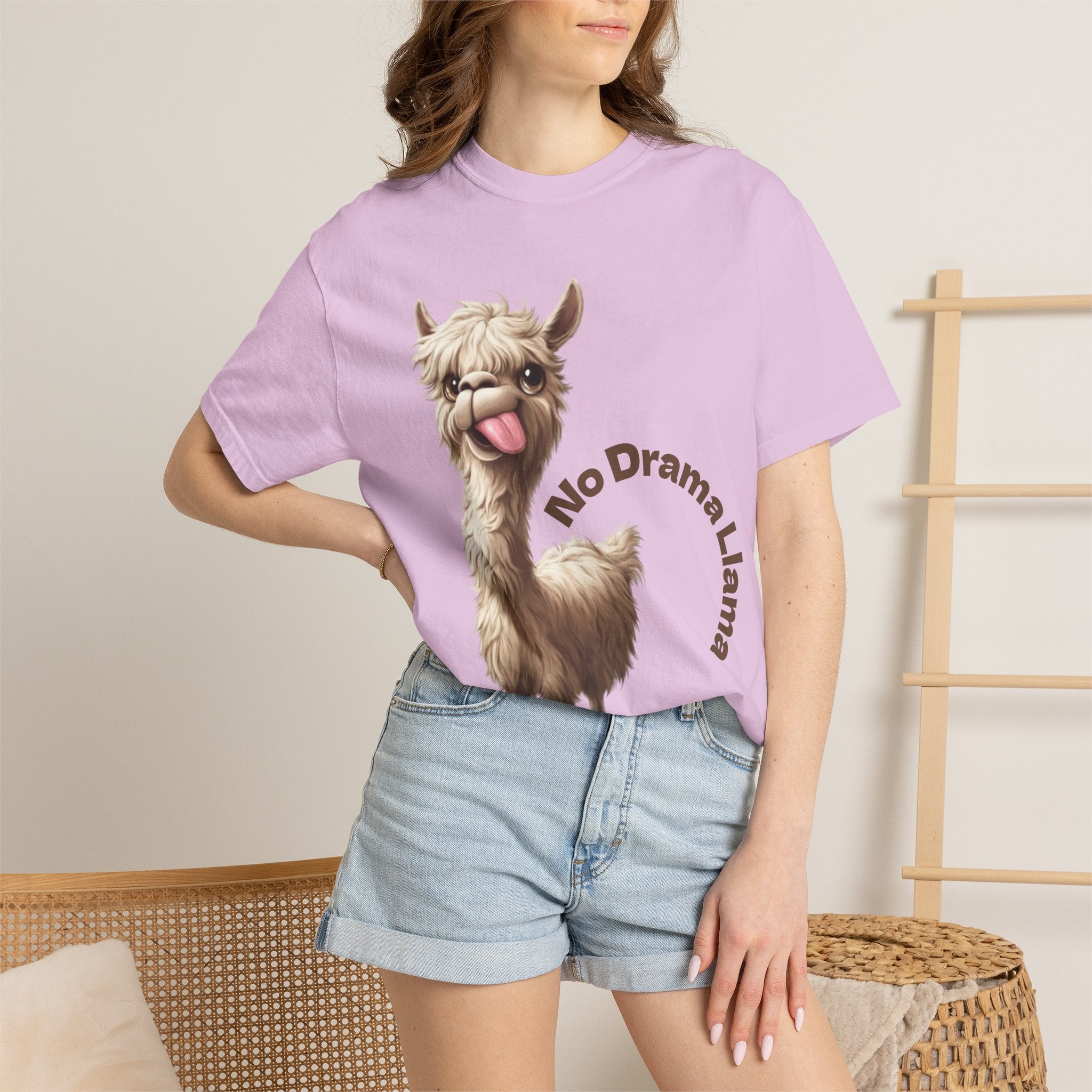 No Drama Llama Adult T-Shirt — Funny Llama Graphic Tee for Animal Lovers