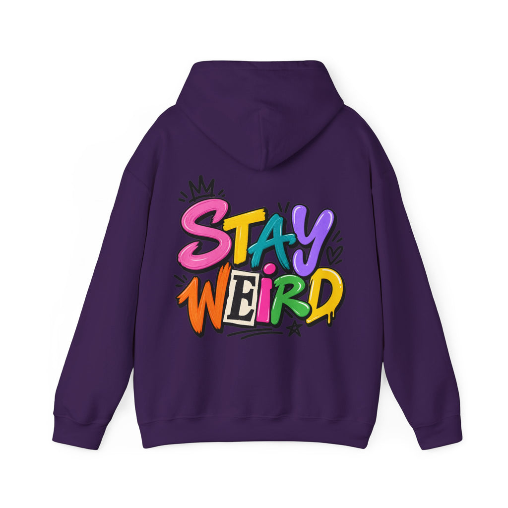 Stay Weird Adult Hoodie – Colorful Graffiti Graphic Hoodie