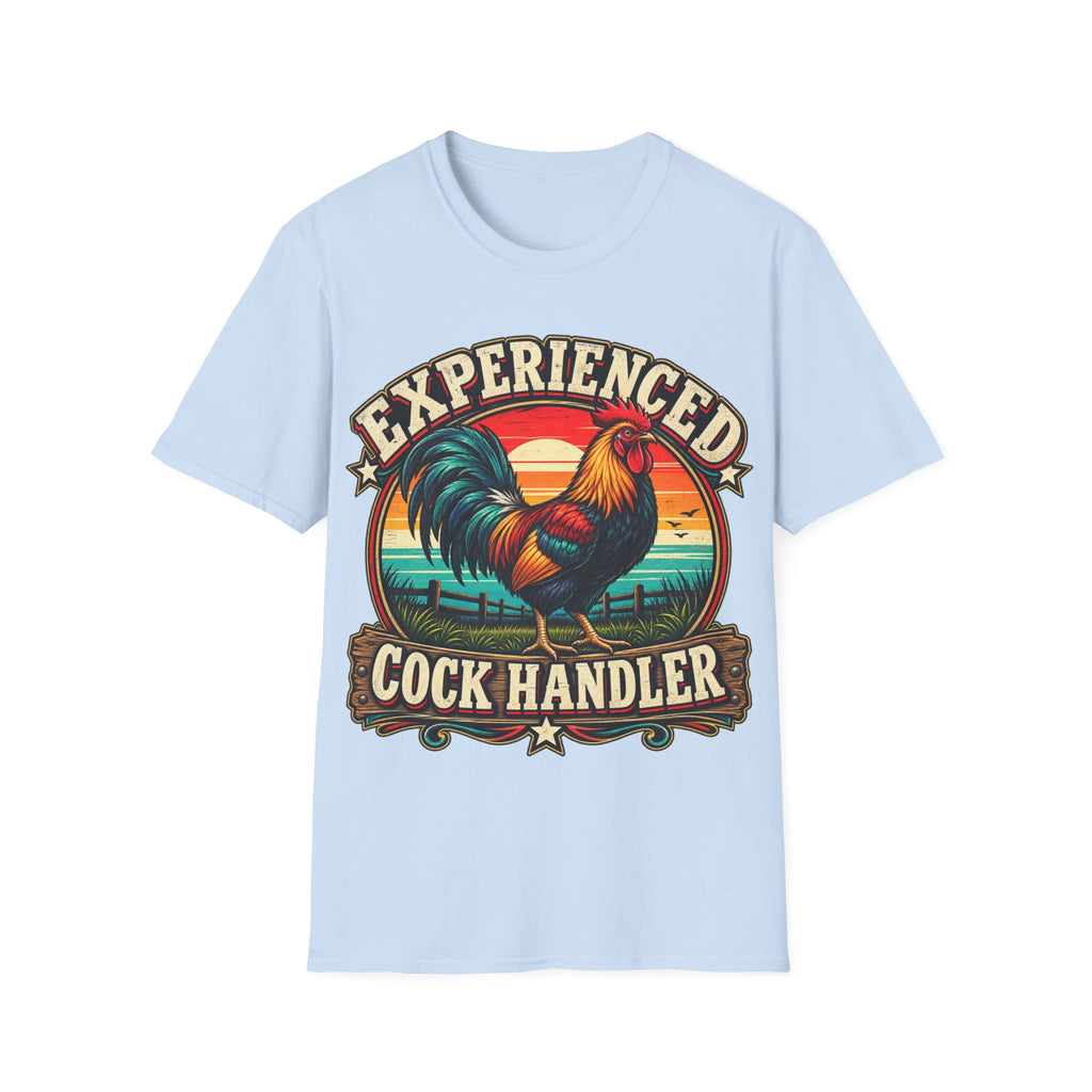 Experienced Cock Handler Adult T-Shirt — Retro Rooster Graphic Tee