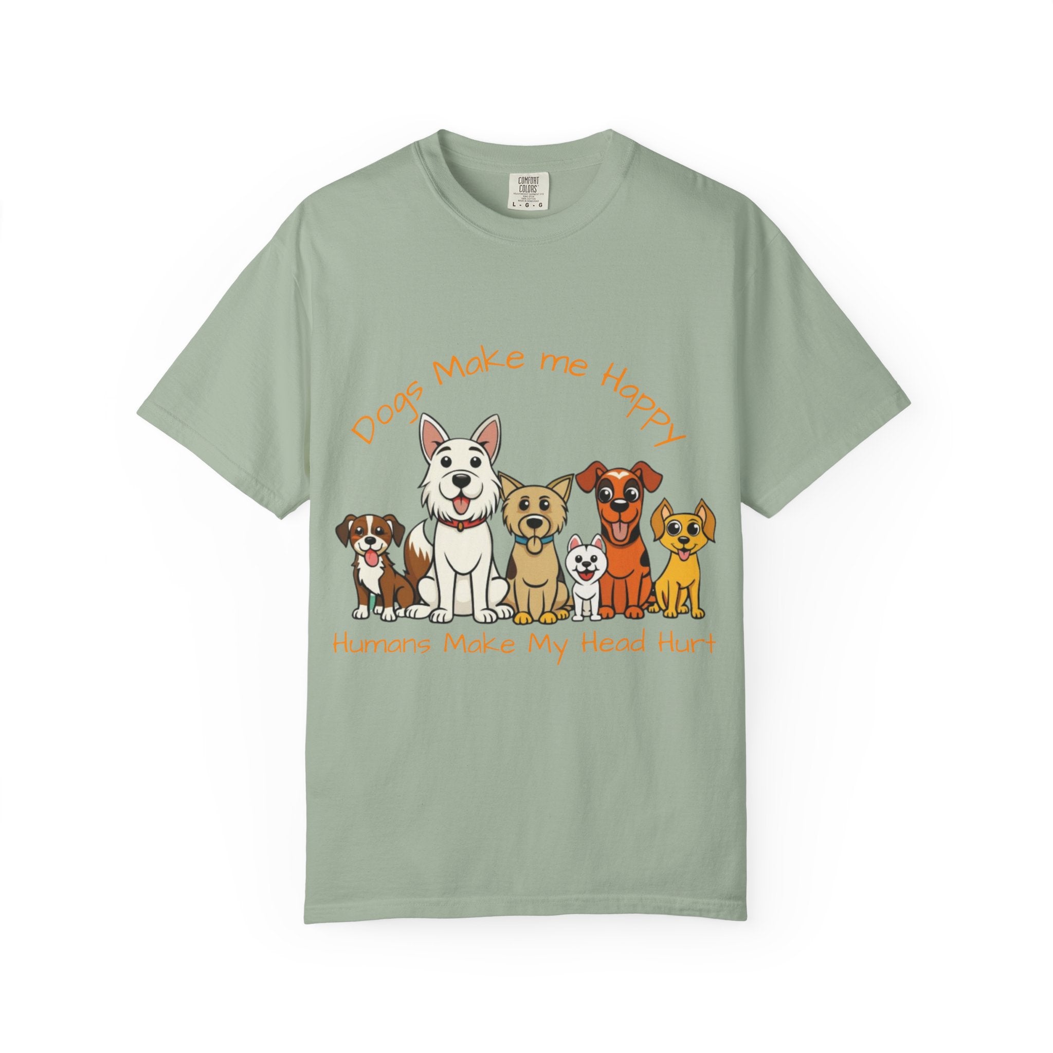 Dog Lover Tee — "Dogs Make Me Happy, Humans Make My Head Hurt" Graphic Adult T-Shirt
