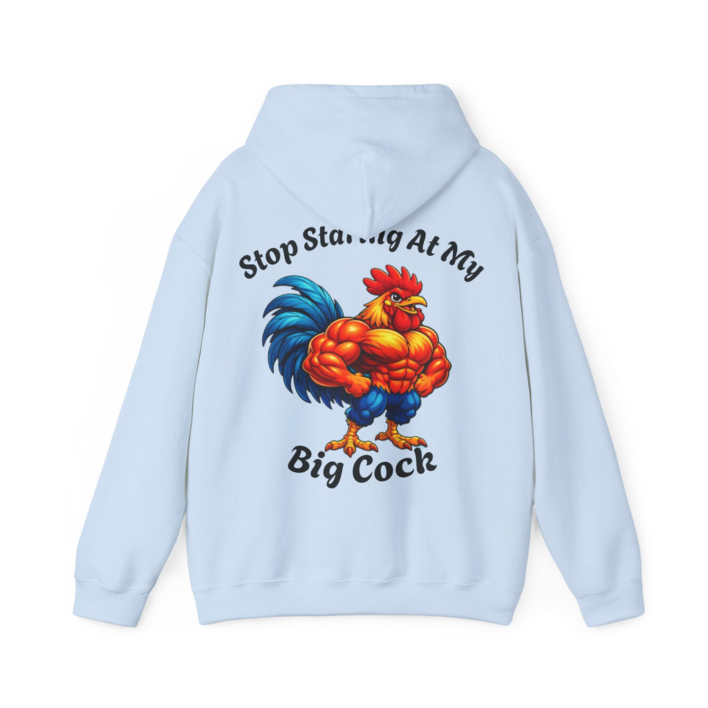 Adult Hoodie - 'Stop Staring At My Big Cock' Funny Rooster Graphic Pullover