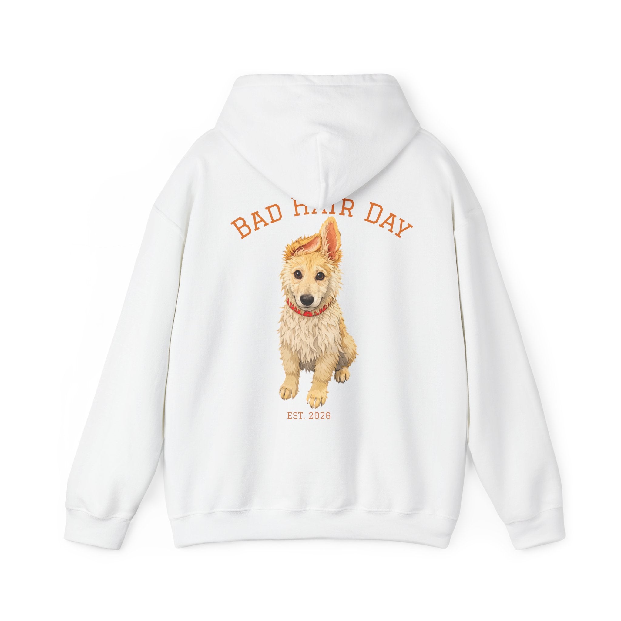 Bad Hair Day Puppy Adult Hoodie | Cute Dog Illustration Sweatshirt