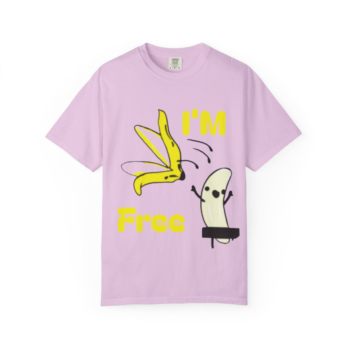 Banana Skateboard Adult T-Shirt — "I’m Free" Cute Skateboarding Banana Graphic Tee