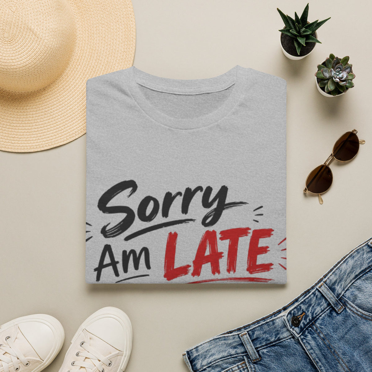 Sorry I’m Late Adult T-Shirt — Funny Graphic Tee ('Sorry Am Late I Didn’t Want To Come')