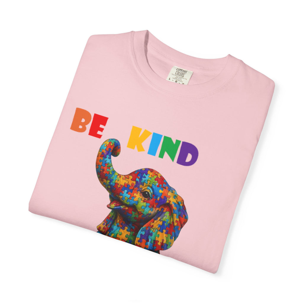 Be Kind Be Strong Elephant T-shirt | Colorful Puzzle Pattern Adult T-Shirt