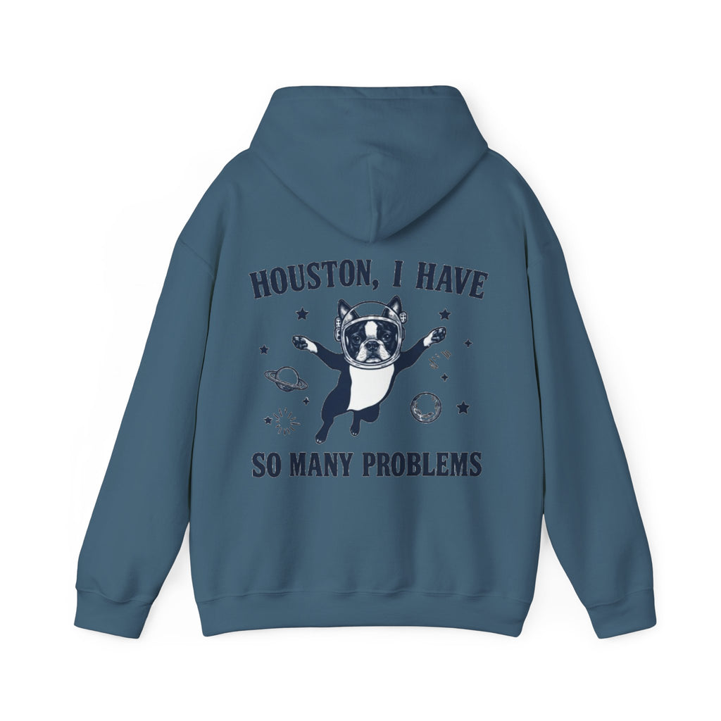 Houston, I Have So Many Problems Adult Hoodie — Funny Space French Bulldog Graphic Hoodie