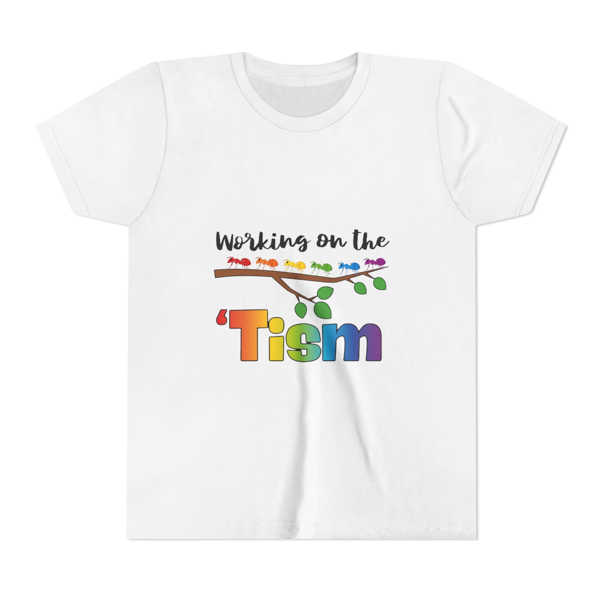 Working on the 'Tism Youth Tee | Rainbow Lights Autism Awareness