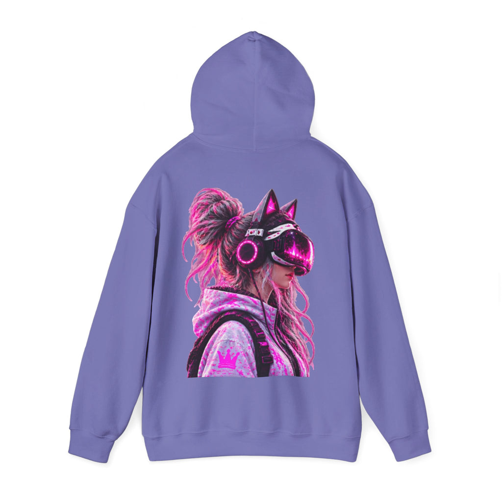 Cyberpunk VR Adult Hoodie — Neon Retro Gamer Aesthetic