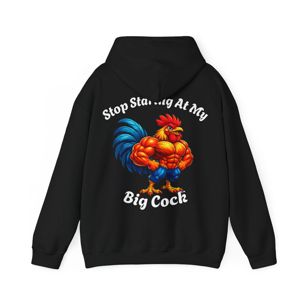 Adult Hoodie - 'Stop Staring At My Big Cock' Funny Rooster Graphic Pullover