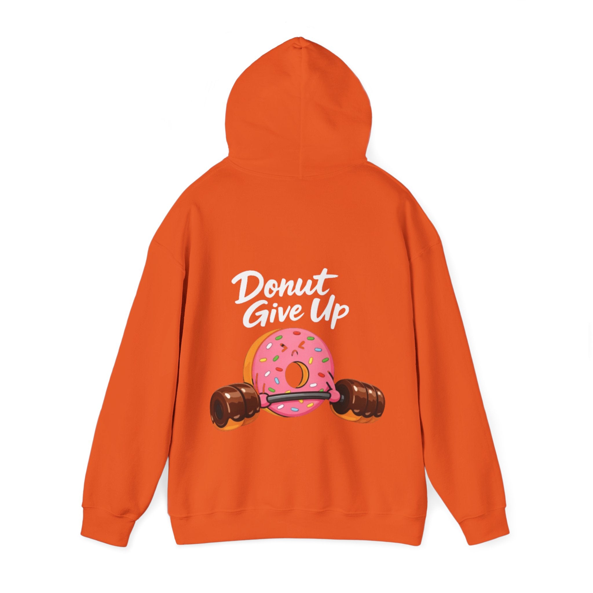 Donut Give Up Adult Hoodie — Funny Fitness Donut Graphic Sweatshirt