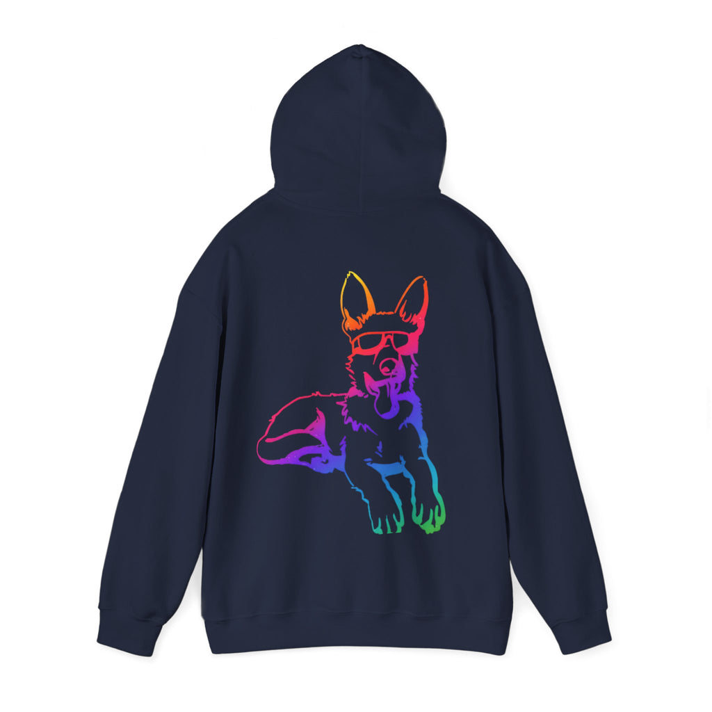Rainbow Neon German Shepherd Hoodie |  Adults Hoodie