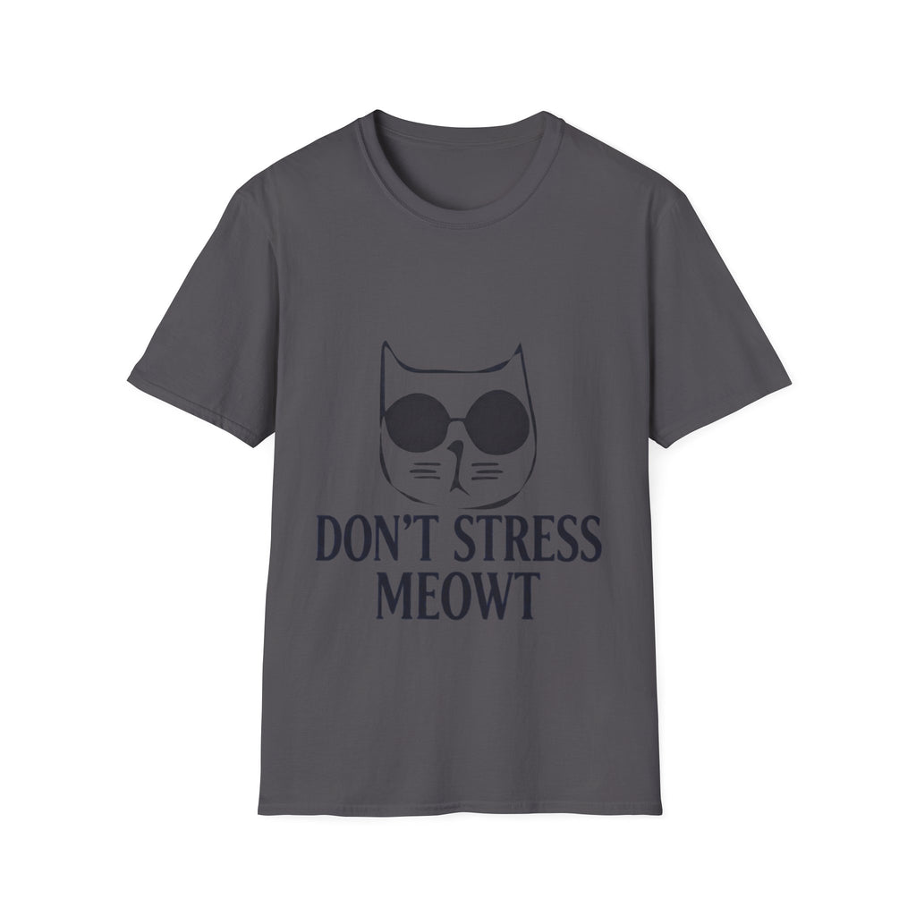 Cat Graphic Adult T-Shirt — "Don't Stress Meowt" Relaxed Tee for Cat Lovers