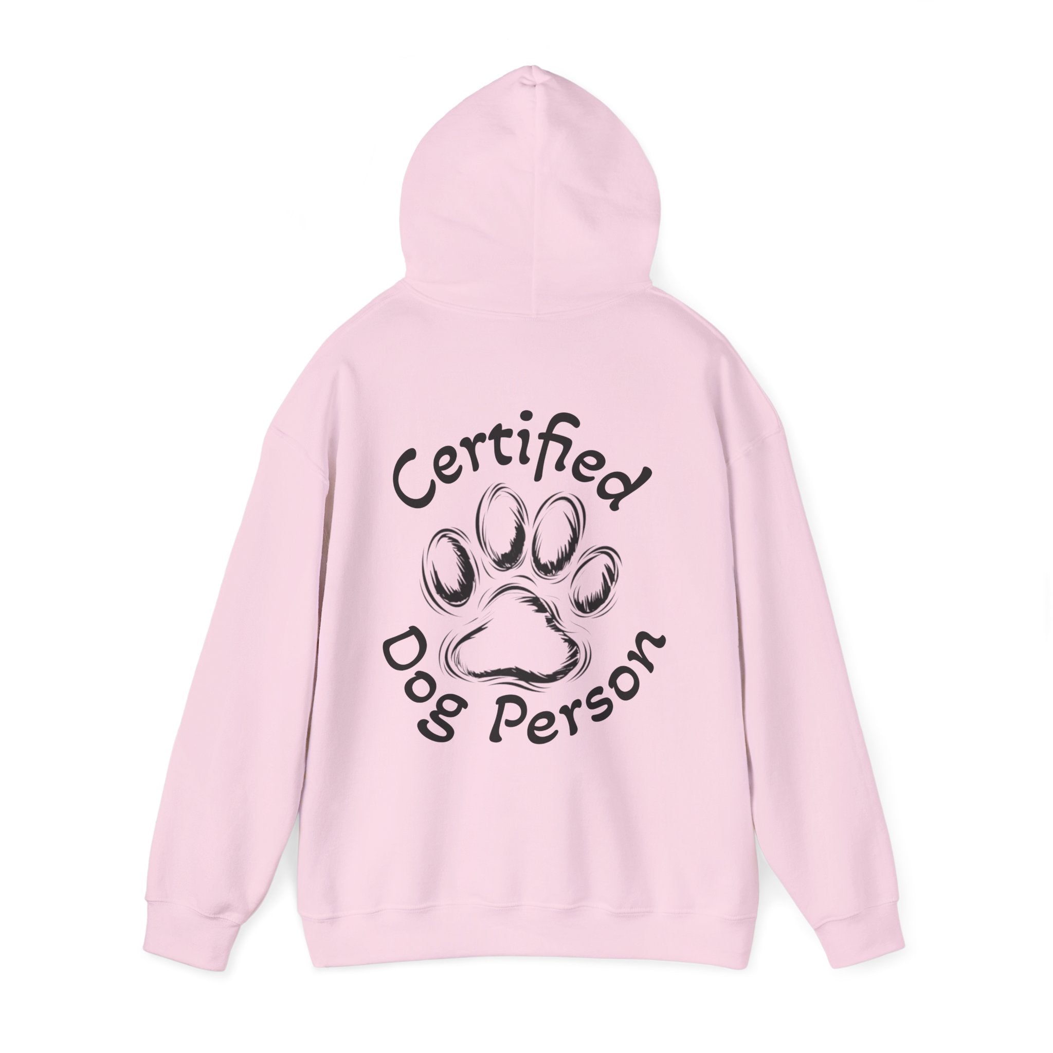 Certified Dog Person Adult Hoodie - Paw Print Graphic Dog Lover Sweatshirt