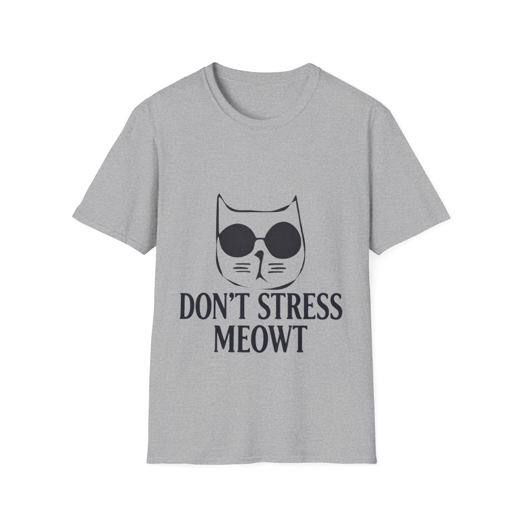 Cat Graphic Adult T-Shirt — "Don't Stress Meowt" Relaxed Tee for Cat Lovers