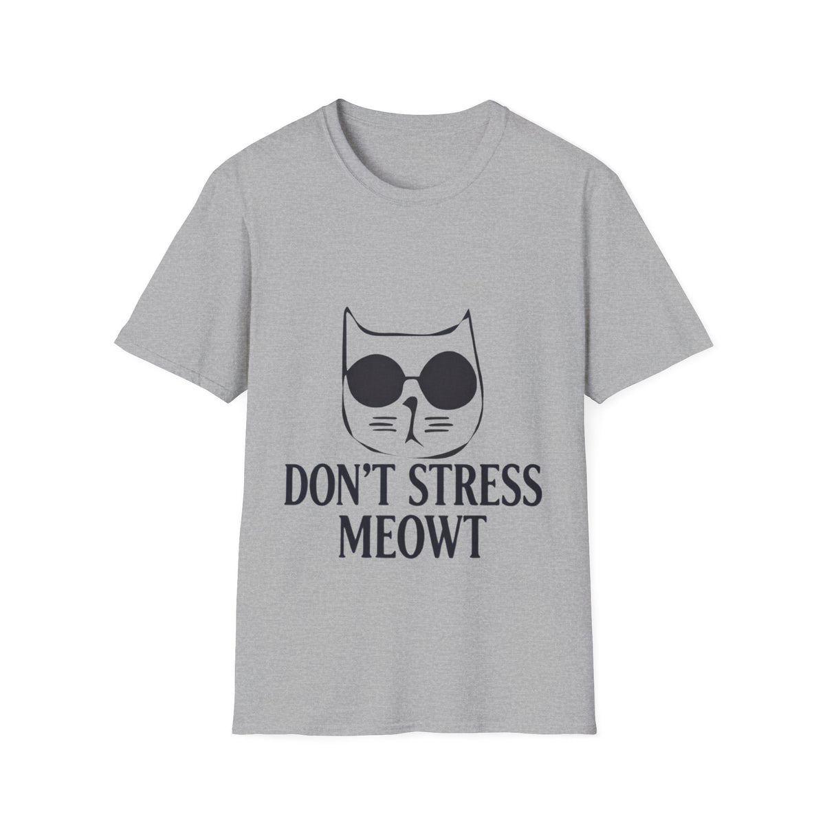 Cat Graphic Adult T-Shirt — "Don't Stress Meowt" Relaxed Tee for Cat Lovers