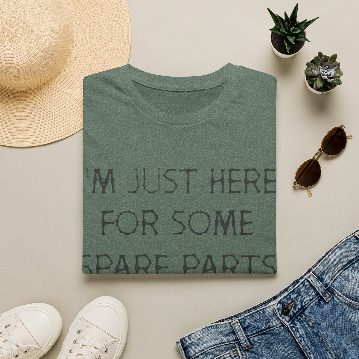 Halloween Pumpkin Jack-o'-Lantern Adult T-Shirt — "I'm Just Here For Some Spare Parts"