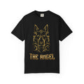 The Angel Wolf Adult T-Shirt — Gold Line Art Graphic Tee