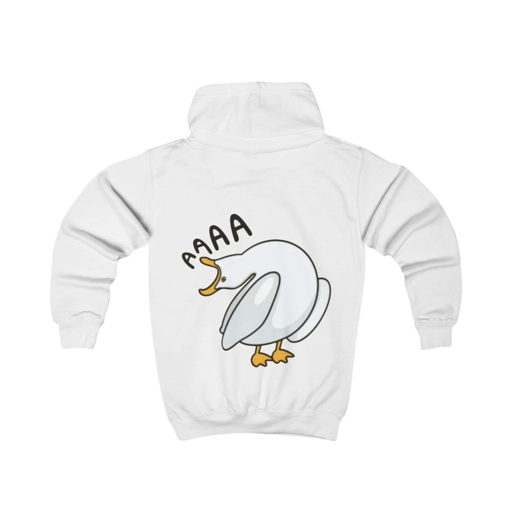 Screaming Seagull Kids Hoodie | Cute Cartoon Bird Illustration