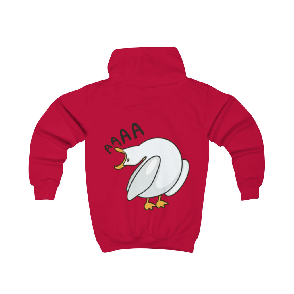 Screaming Seagull Kids Hoodie | Cute Cartoon Bird Illustration
