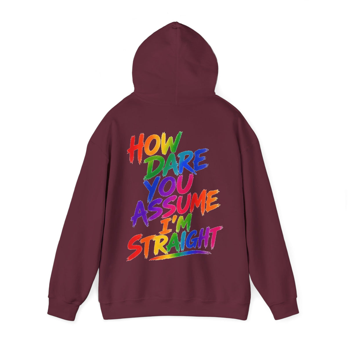 How Dare You Assume I'm Straight Adult Hoodie — Rainbow Pride Statement Sweatshirt