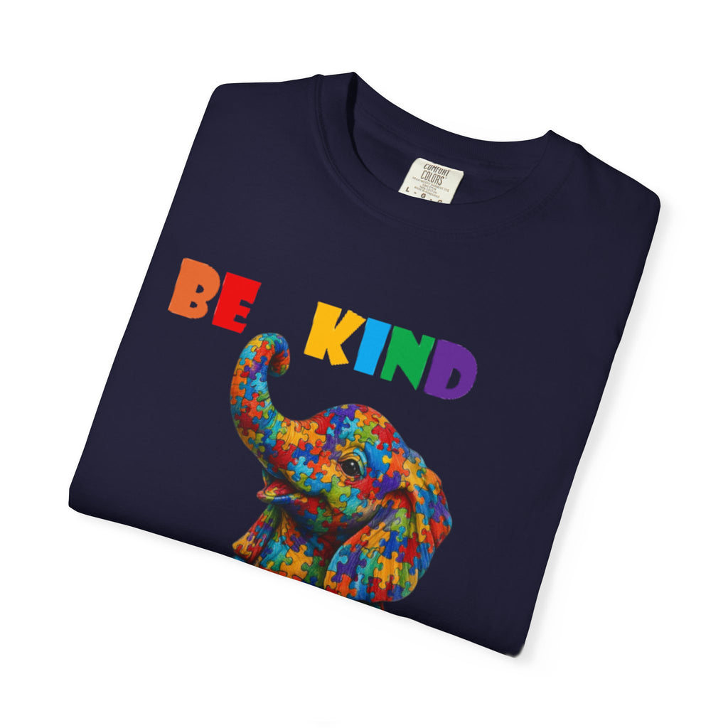 Be Kind Be Strong Elephant T-shirt | Colorful Puzzle Pattern Adult T-Shirt