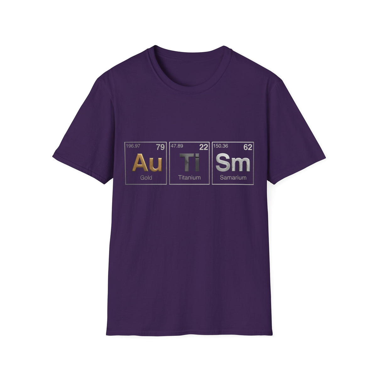 Adult T-Shirt — 'Au Ti Sm' Periodic Table Autism Awareness Tee