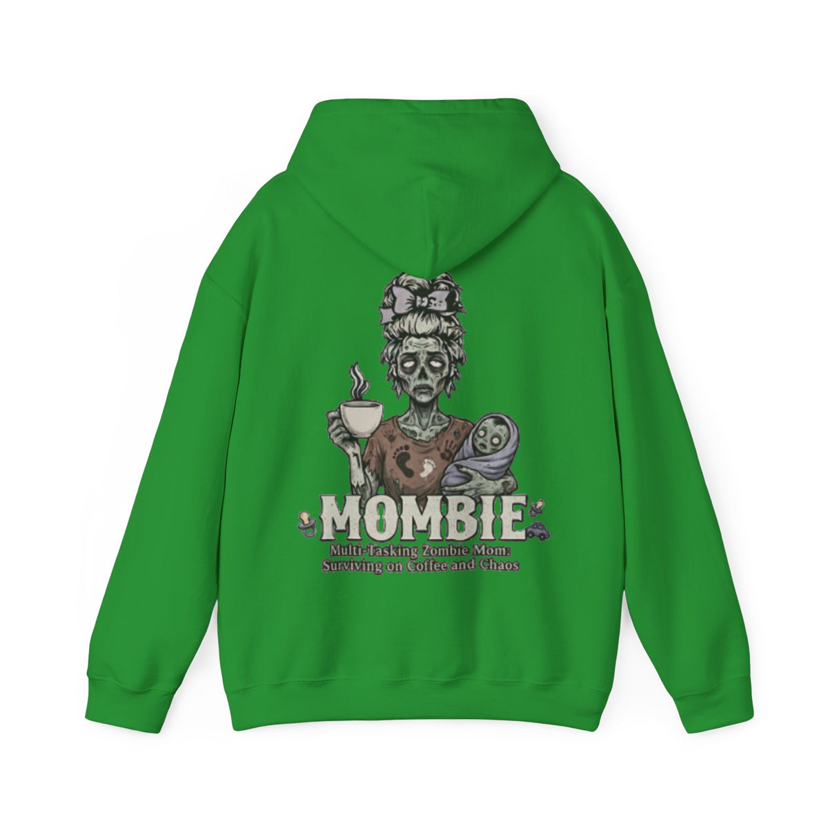 Mombie Adult Hoodie — “Mombie” Funny Coffee & Chaos Mom Sweatshirt