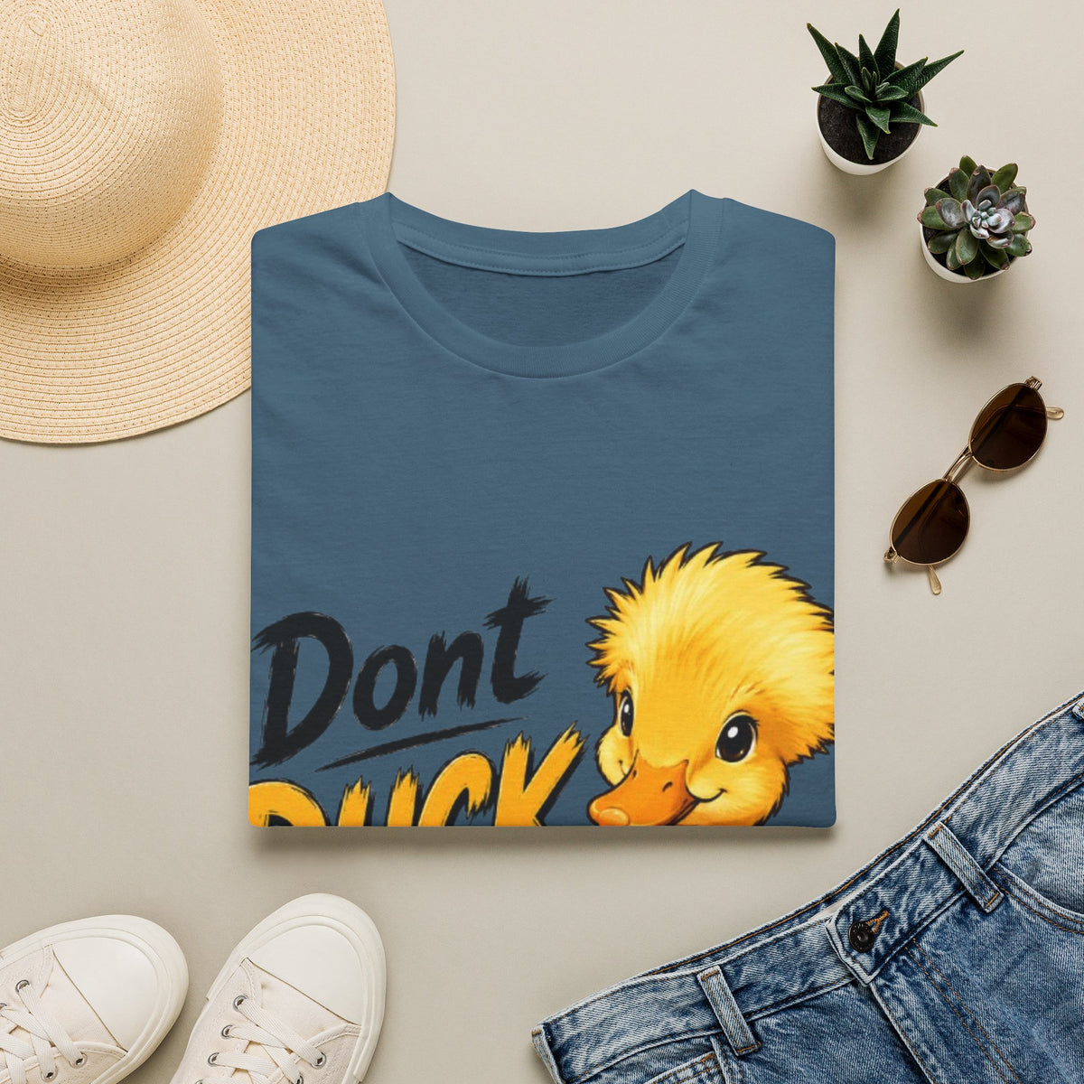 Don't Duck With Me Adult T-Shirt — Cute Yellow Duck Graphic Tee