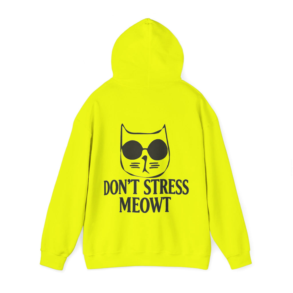 Don't Stress Meowt Adult Hoodie — Relaxed Cat Graphic Sweatshirt