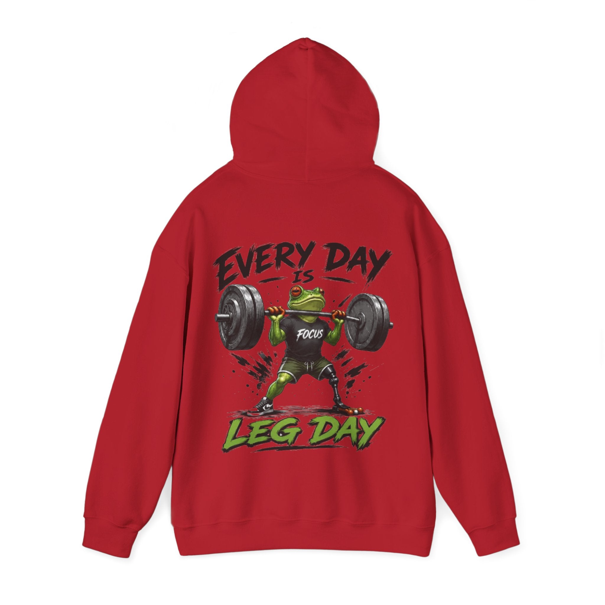 Adult Hoodie - "Every Day Is Leg Day" Frog Weightlifting Gym Hoodie