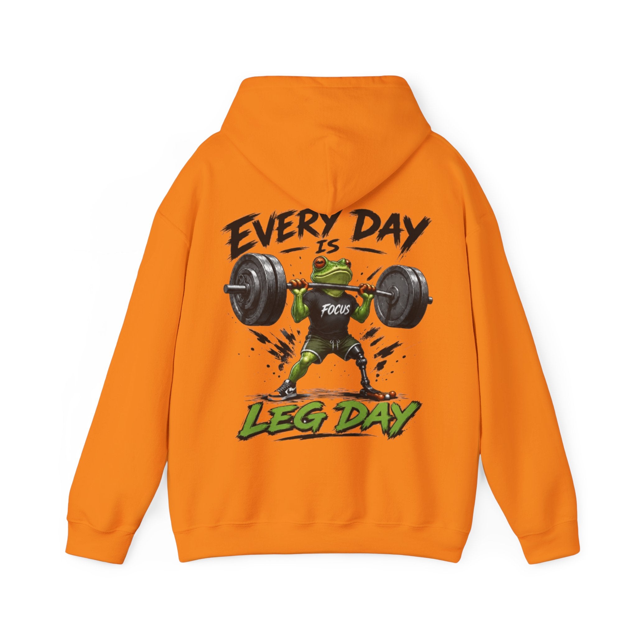 Adult Hoodie - "Every Day Is Leg Day" Frog Weightlifting Gym Hoodie