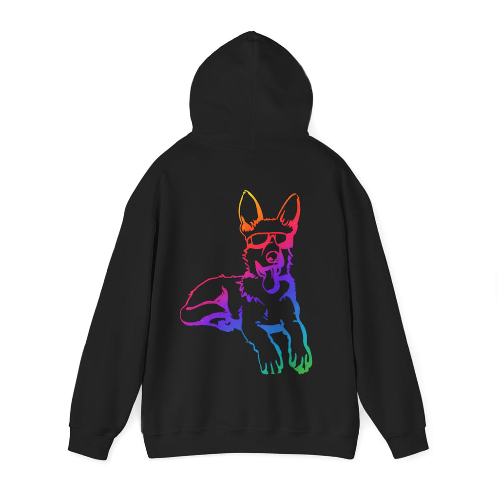 Rainbow Neon German Shepherd Hoodie |  Adults Hoodie