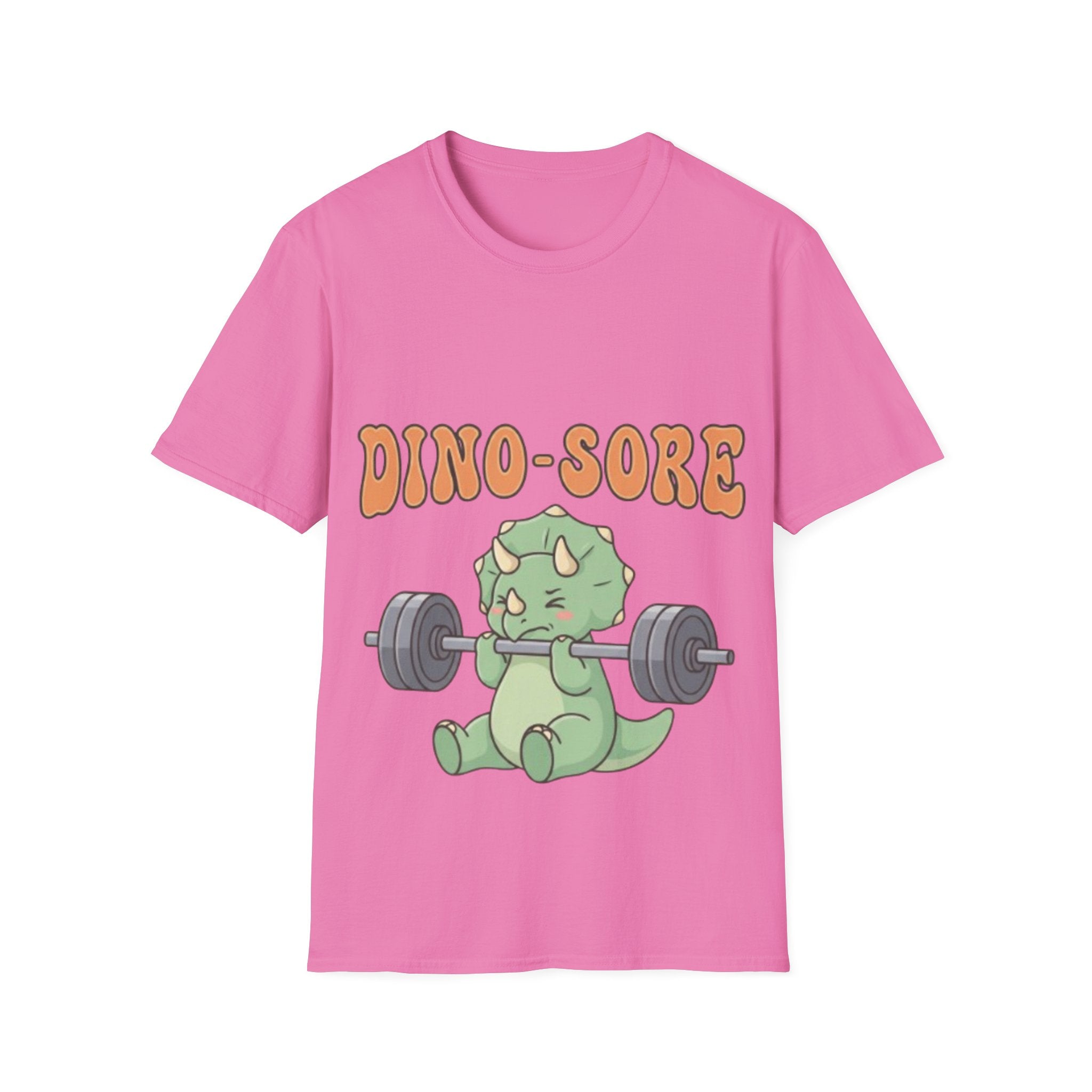 Dino-Sore Adult T-Shirt — Cute Workout Dinosaur Fitness Tee