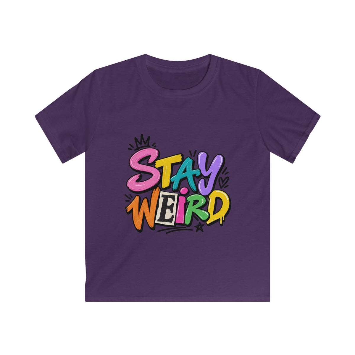 Kids T-shirt - "Stay Weird" Colorful Graffiti Shirt for Kids, Playful Self-Expression Gift