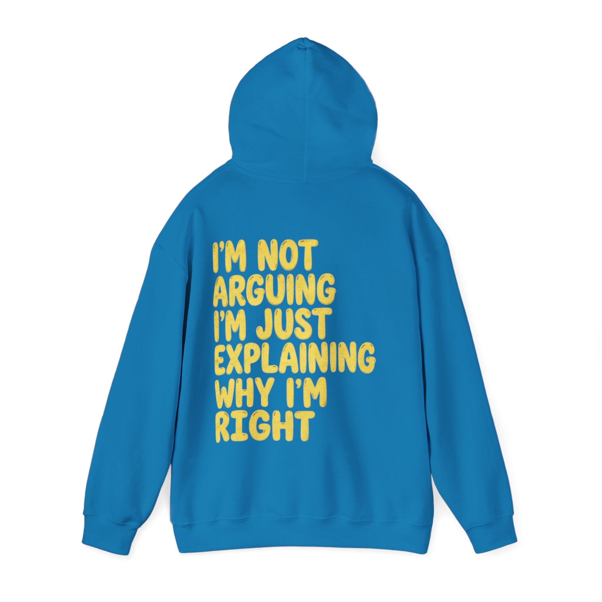 I'm Not Arguing Adult Hoodie — Funny "I'm Just Explaining Why I'm Right" Graphic Hoodie