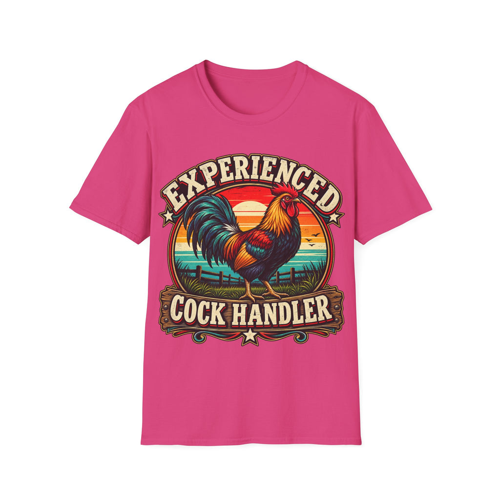 Experienced Cock Handler Adult T-Shirt — Retro Rooster Graphic Tee