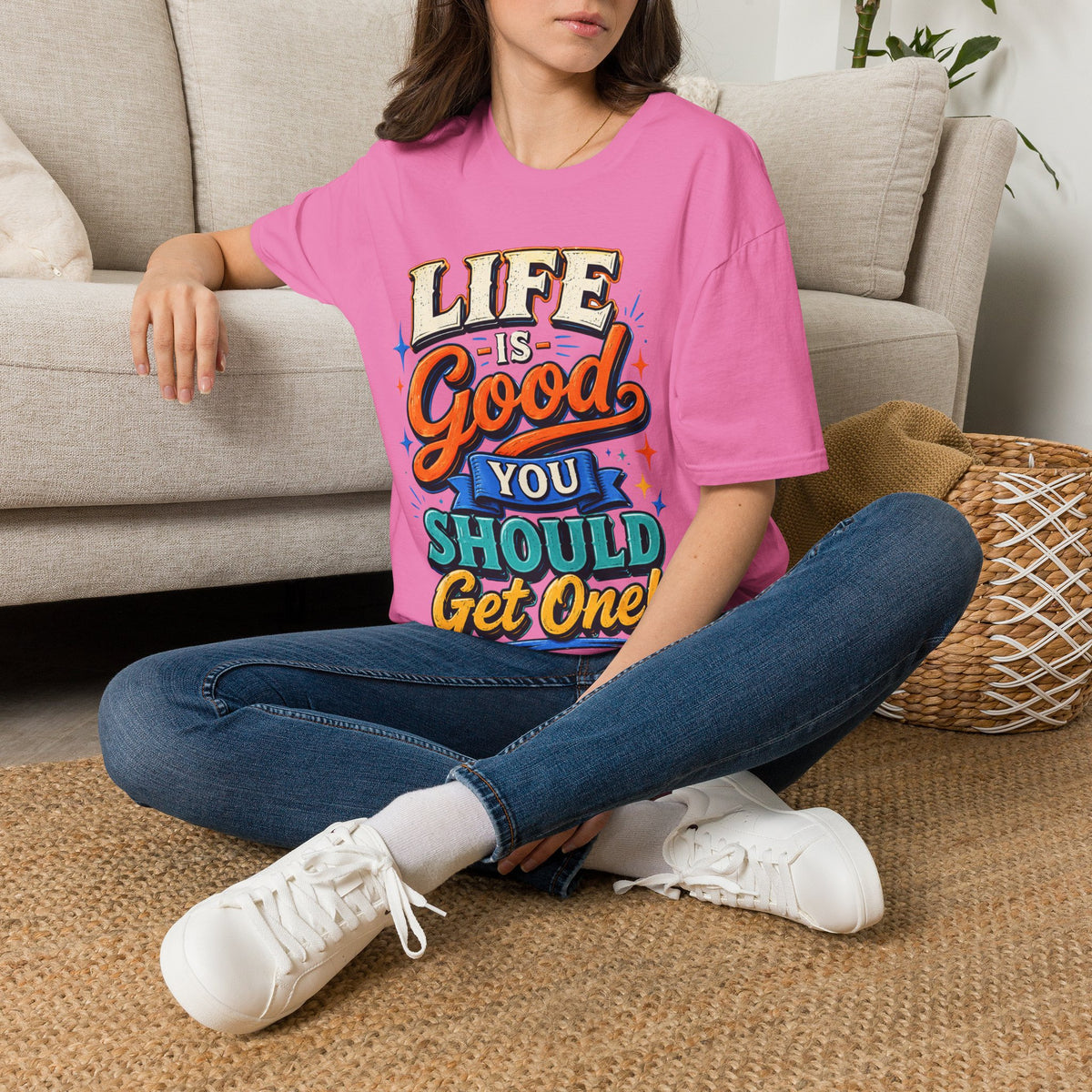 Life Is Good Adult T‑Shirt — "Life Is Good, You Should Get One" Retro Graphic Tee